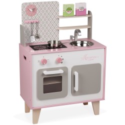 Cuisine rose en bois "Macaron"
