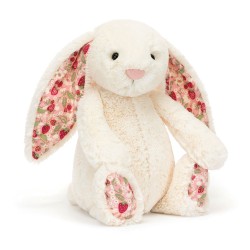 Peluche lapin crème fleuri...