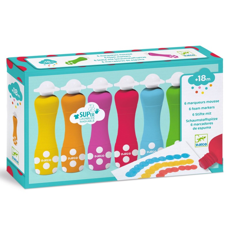 6 marqueurs mousse de Djeco